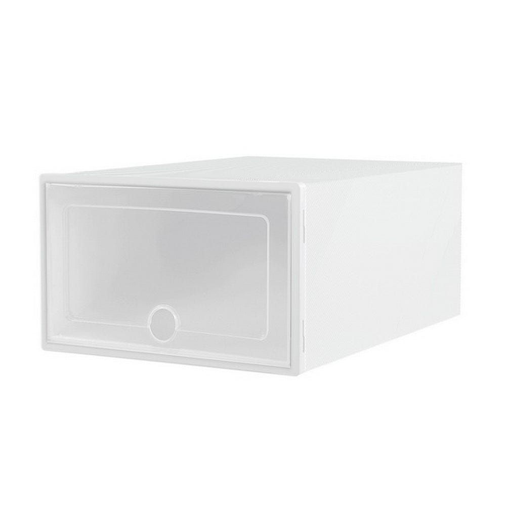Artiss Home & Garden > Storage > Storage Boxes Artiss Shoe Box Rack DIY Set of 12 Stackable White Abel