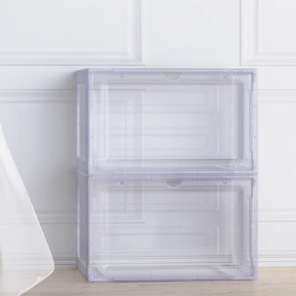 Artiss Home & Garden > Storage > Storage Boxes Artiss Shoe Box Rack DIY Set of 2 Stackable Magnetic Door