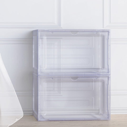 Artiss Home & Garden > Storage > Storage Boxes Artiss Shoe Box Rack DIY Set of 2 Stackable Magnetic Door