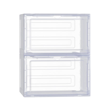 Artiss Home & Garden > Storage > Storage Boxes Artiss Shoe Box Rack DIY Set of 2 Stackable Magnetic Door