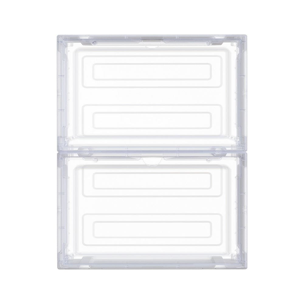 Artiss Home & Garden > Storage > Storage Boxes Artiss Shoe Box Rack DIY Set of 2 Stackable Magnetic Door
