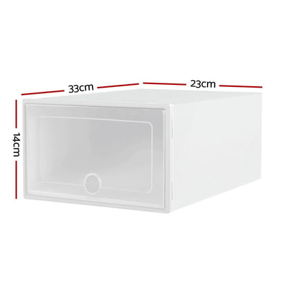 Artiss Home & Garden > Storage > Storage Boxes Artiss Shoe Box Rack DIY Set of 24 Stackable White Abel