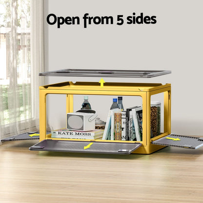 Artiss Home & Garden > Storage > Storage Boxes Artiss Storage Box Container Foldable Stackable 5 Sides Open Transparent 115L