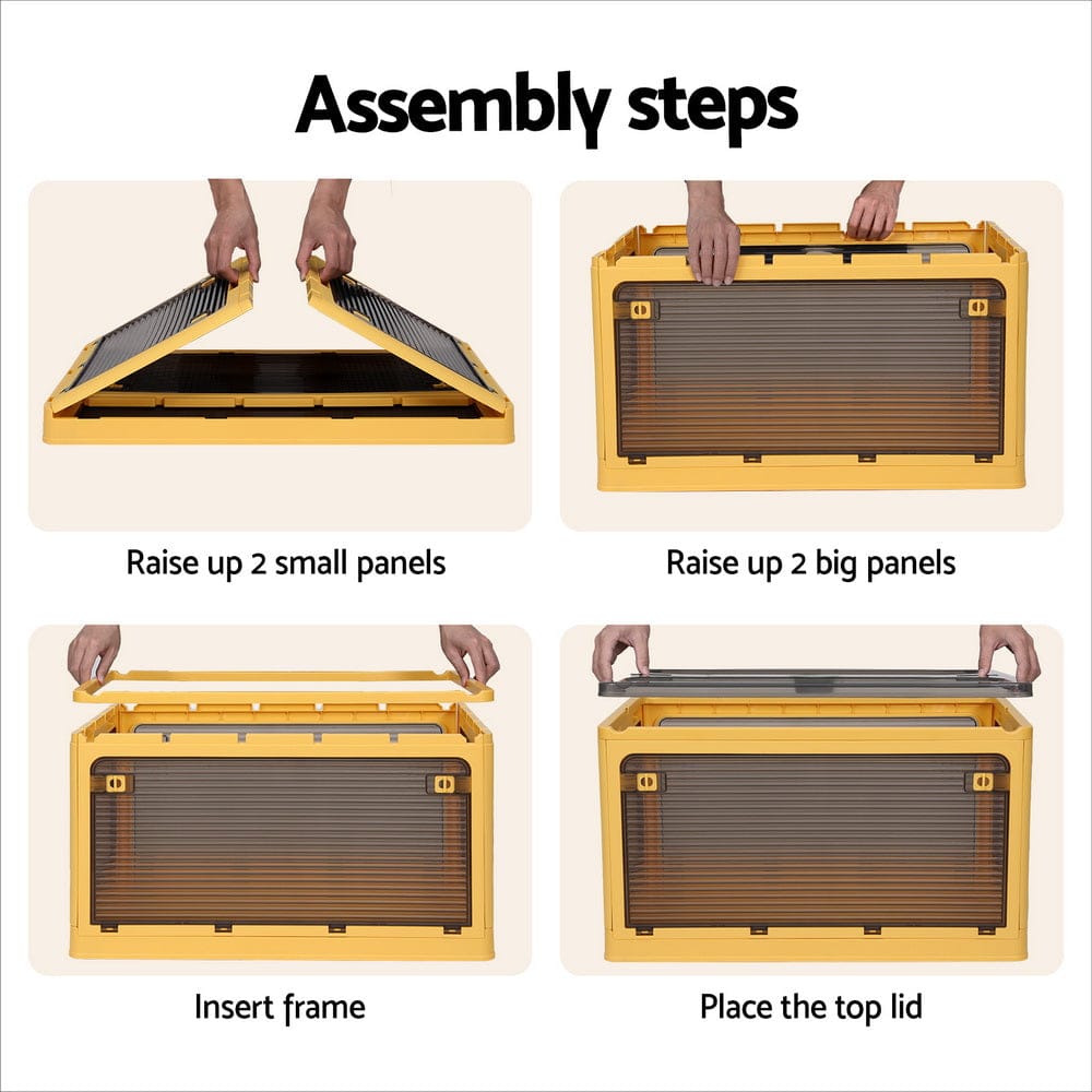 Artiss Home & Garden > Storage > Storage Boxes Artiss Storage Box Container Foldable Stackable 5 Sides Open Transparent 115L
