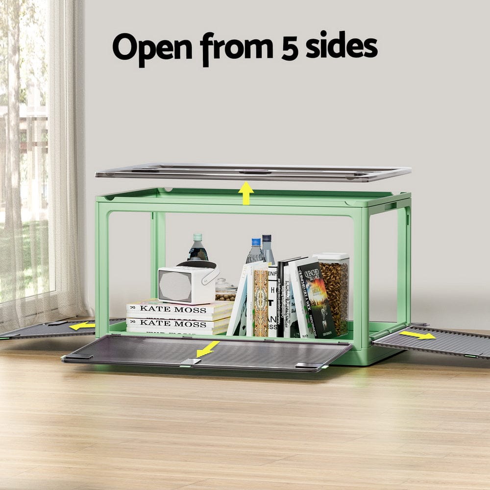 Artiss Home & Garden > Storage > Storage Boxes Artiss Storage Box Container Foldable Stackable 5 Sides Open Transparent 140L