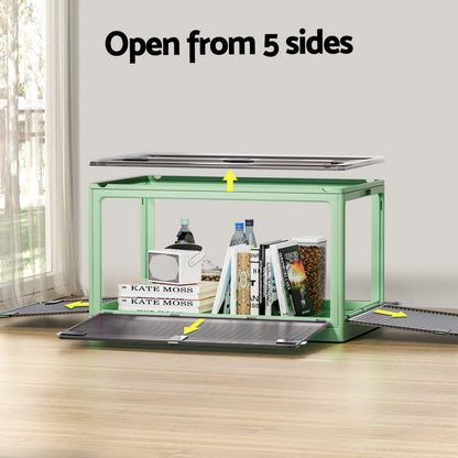 Artiss Home & Garden > Storage > Storage Boxes Artiss Storage Box Container Foldable Stackable 5 Sides Open Transparent 140L