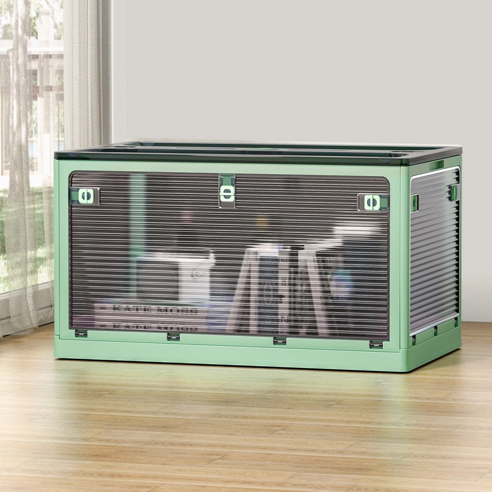 Artiss Home & Garden > Storage > Storage Boxes Artiss Storage Box Container Foldable Stackable 5 Sides Open Transparent 140L
