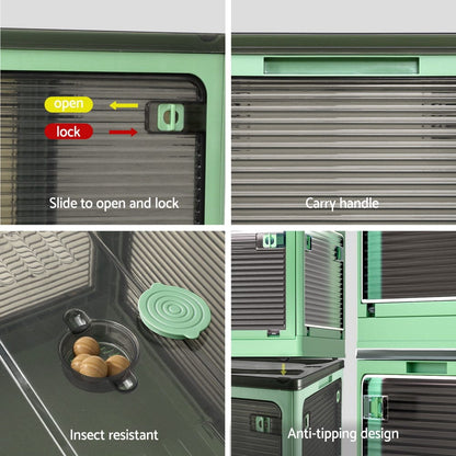 Artiss Home & Garden > Storage > Storage Boxes Artiss Storage Box Container Foldable Stackable 5 Sides Open Transparent 140L