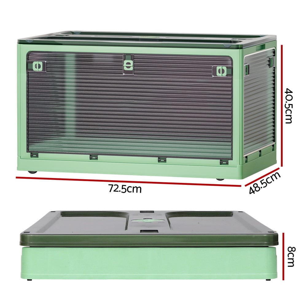 Artiss Home & Garden > Storage > Storage Boxes Artiss Storage Box Container Foldable Stackable 5 Sides Open Transparent 140L