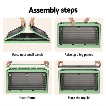 Artiss Home & Garden > Storage > Storage Boxes Artiss Storage Box Container Foldable Stackable 5 Sides Open Transparent 140L
