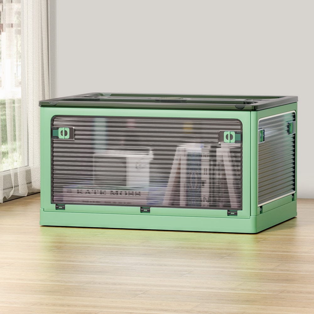Artiss Home & Garden > Storage > Storage Boxes Artiss Storage Box Container Foldable Stackable 5 Sides Open Transparent 82L