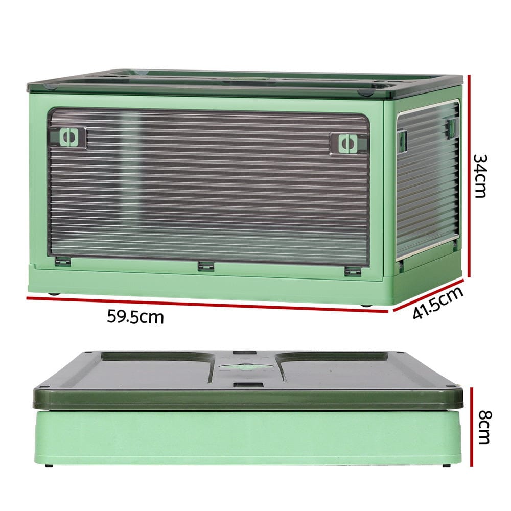 Artiss Home & Garden > Storage > Storage Boxes Artiss Storage Box Container Foldable Stackable 5 Sides Open Transparent 82L
