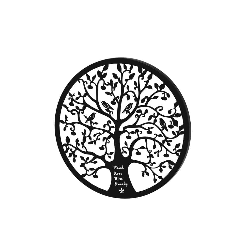 Artiss Home & Garden > Wall Art > 3D Wall Art Artiss Metal Wall Art Hanging Sculpture Home Decor Leaf Tree of Life Round Frame