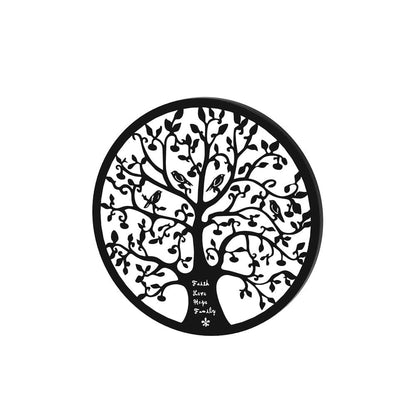 Artiss Home & Garden > Wall Art > 3D Wall Art Artiss Metal Wall Art Hanging Sculpture Home Decor Leaf Tree of Life Round Frame