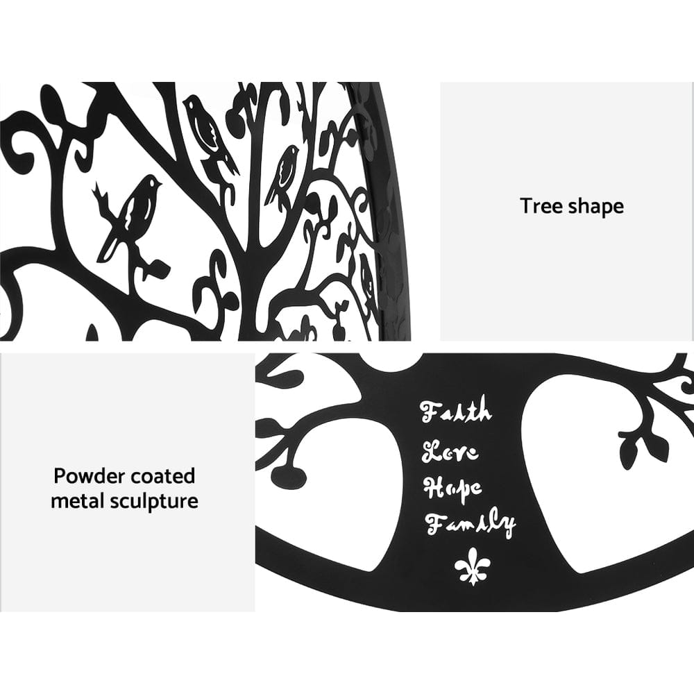 Artiss Home & Garden > Wall Art > 3D Wall Art Artiss Metal Wall Art Hanging Sculpture Home Decor Leaf Tree of Life Round Frame