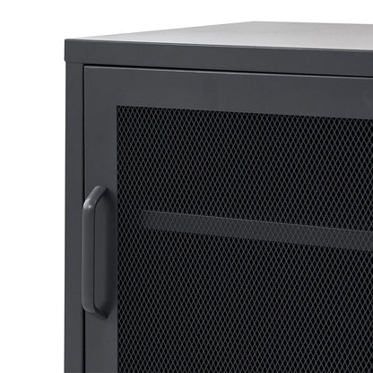 Artissin Furniture > Bedroom > Bedside Tables ArtissIn Bedside Table Mesh Door Cabinet - Black