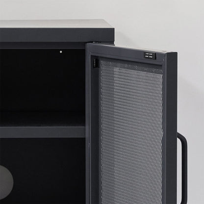 Artissin Furniture > Bedroom > Bedside Tables ArtissIn Bedside Table Mesh Door Cabinet - Black