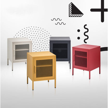Artissin Furniture > Bedroom > Bedside Tables ArtissIn Bedside Table Mesh Door Cabinet - Black