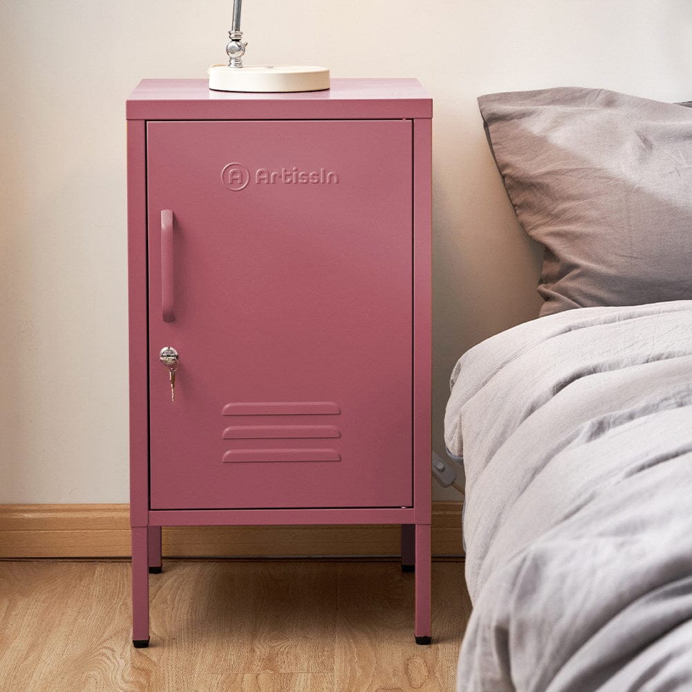 Artissin Furniture > Bedroom > Bedside Tables ArtissIn Bedside Table Metal Cabinet - MINI Pink