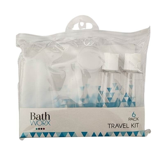 Bath Worx Bottles 6 Travel Bag Size Cosmetic Spray Bottles Containers Cream Soap Lotion Shampoo