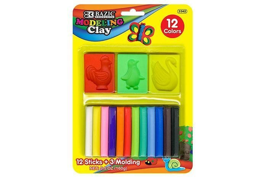 Bazic Baby & Kids > Baby & Kid's Toys > Activity Toys Craft Polymer Clay Soft Modelling Moulding Strip Plasticine DIY Toys Stick 15pcs