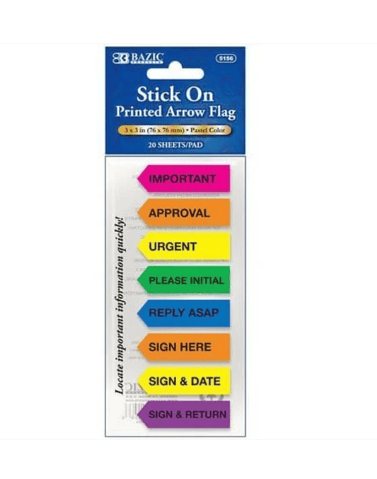 Bazic Products Sticker labels Flags Sign Here 160 Pack For Office School Business Family Mark sticker Tap