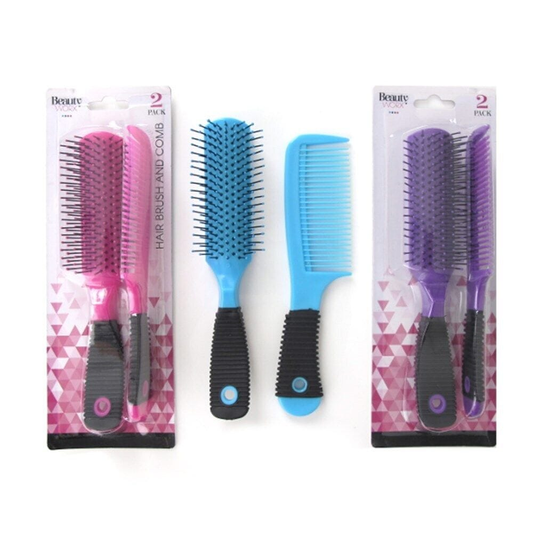 Beauty Worx Comb 2 Pack Hair Brush Hairbrush Smooth Head Scalp Colour Comb