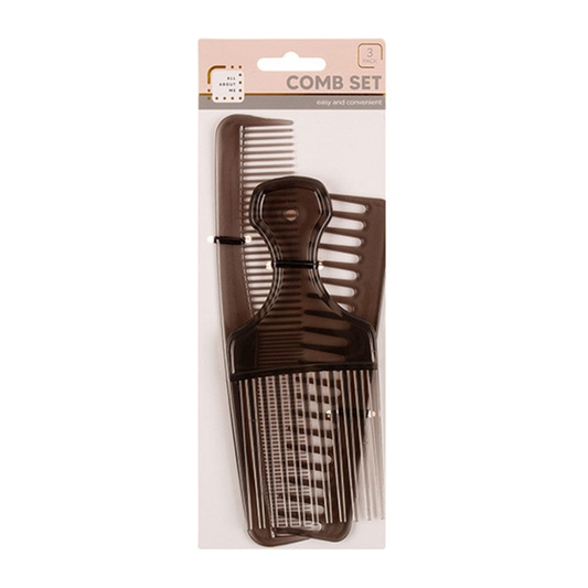 Beauty Worx Comb 3Pcs Hair Combs Salon Hairdressing Hair Style Barber Plastic Brush Pick Comb