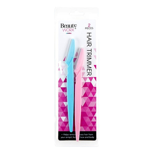 Beauty Worx Eyebrow Razor 2X Facial Eyebrow Razor Trimmer Shaper Shaver Blade Knife Hair Remover