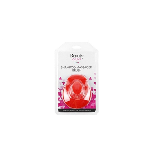 Beauty Worx Hair Brush Red Silicone Hair Scalp Massager Shampoo Brush Shower Comb Exfoliate Remove Dandruff