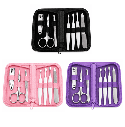 Beauty Worx Manicure Set 7PCS Manicure Pedicure Set Stainless Nail Clippers Kit Cuticle Grooming Case