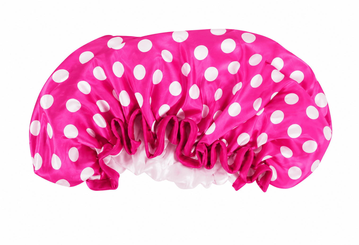 Body essential Dots Deluxe Shower Cap Bath Hat Hair Care Woman Waterproof Double Layer Reusable