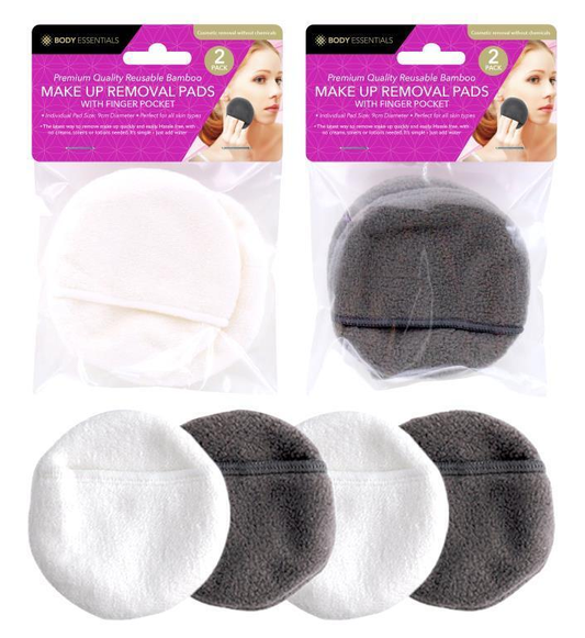 Body Essentials Makeup Remover Pads Reusable Microfiber Face Cleaner Puff Facial Cleansing 2PCS