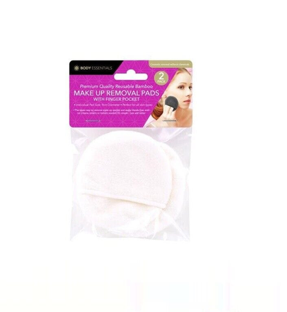 Body Essentials White Makeup Remover Pads Reusable Microfiber Face Cleaner Puff Facial Cleansing 2PCS