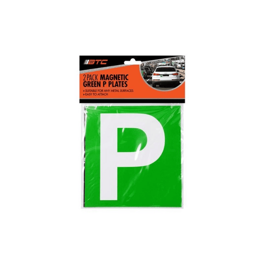 BTC 2PK Magnetic Green Probationary P Ps Plates Plate Pair Car License VIC WA