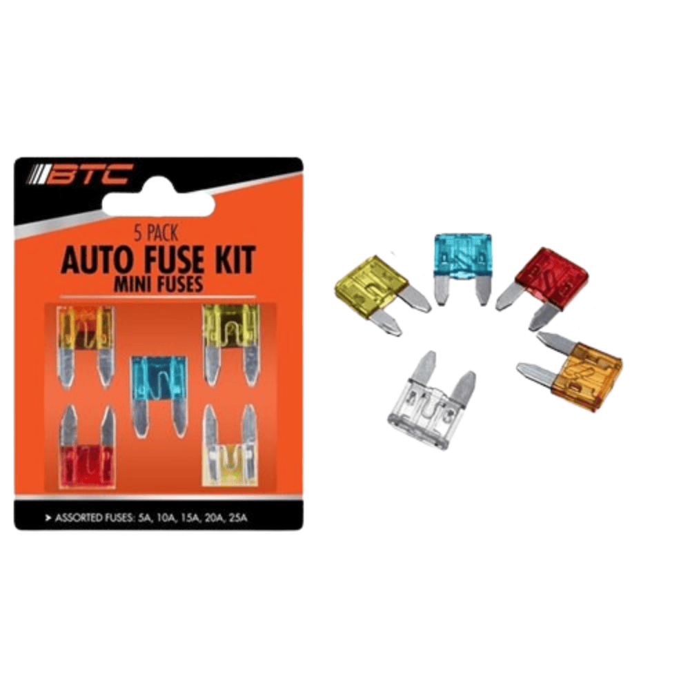 BTC 5pcs Car Auto Fuse Mini Fuse Fuses Kit Blade Assorted 5AMP 10AMP 15AMP 20AMP