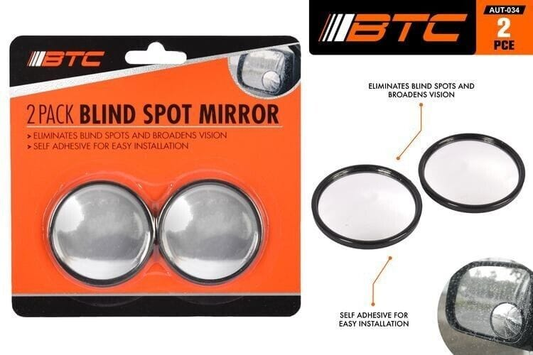 BTC Blind Spot Mirror 2Pack Blind Spot Mirror Car Rear Side View Convex Wide Angle round glass 2" 50mm