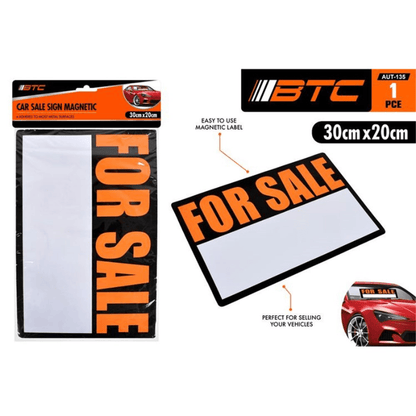 BTC Magnetic Car For Sale Adhesive Sign Decal Sticker Label Custom Boat Phone number