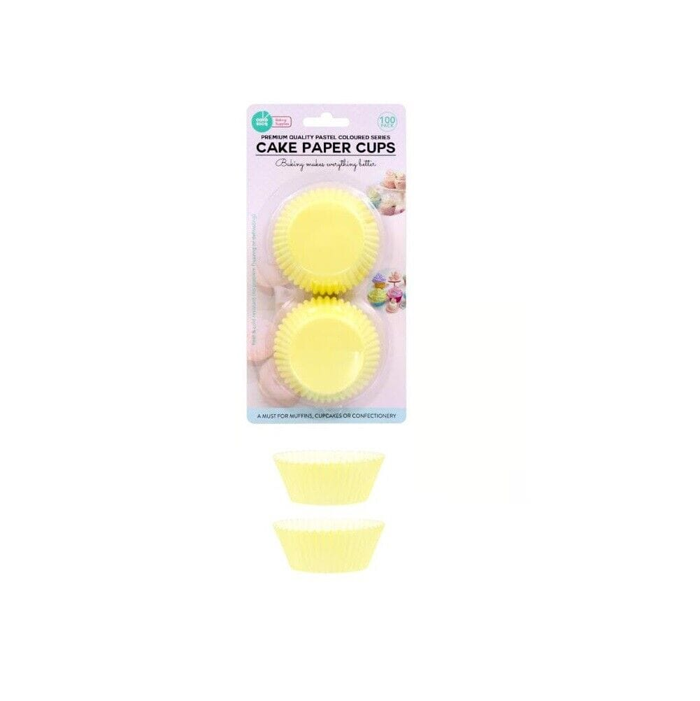 Cakeboards Yellow 100Pk Cupcake Patty Pans Muffin Cases Cake Boards Liners Boxes Baking Cups