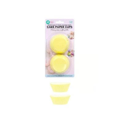 Cakeboards Yellow 100Pk Cupcake Patty Pans Muffin Cases Cake Boards Liners Boxes Baking Cups