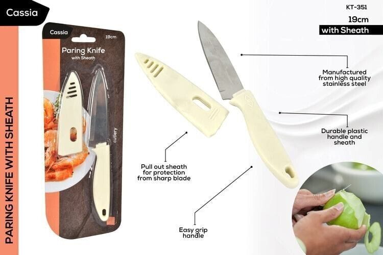 Cassia Knife set Cassia Paring Knife Tomato Peeling Peel Stainless Steel 19cm with cover