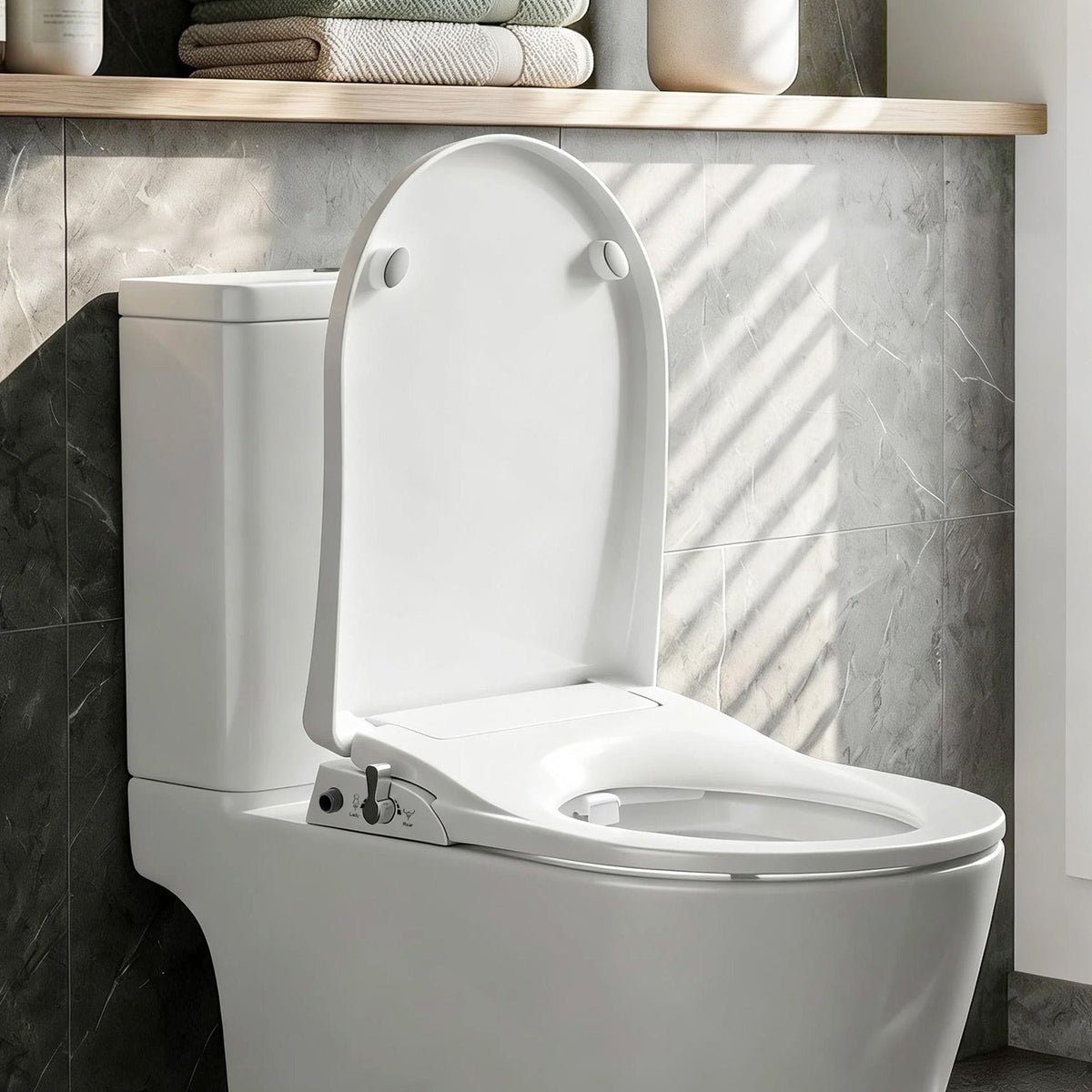 Cefito Furniture > Bathroom > Bidets Cefito Non Electric Bidet Toilet Seat D-Shape Dual Nozzle Soft Close WaterMark DIY