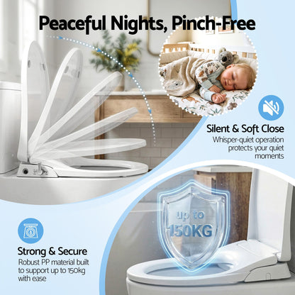 Cefito Furniture > Bathroom > Bidets Cefito Non Electric Bidet Toilet Seat D-Shape Dual Nozzle Soft Close WaterMark DIY