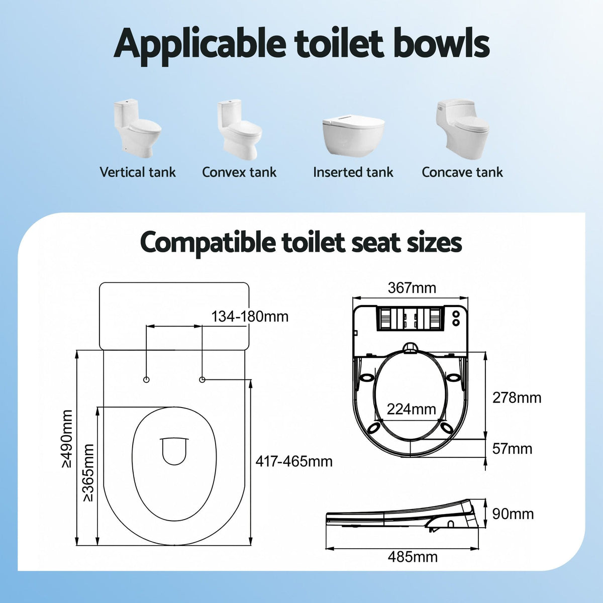 Cefito Furniture > Bathroom > Bidets Cefito Non Electric Bidet Toilet Seat D-Shape Dual Nozzle Soft Close WaterMark DIY
