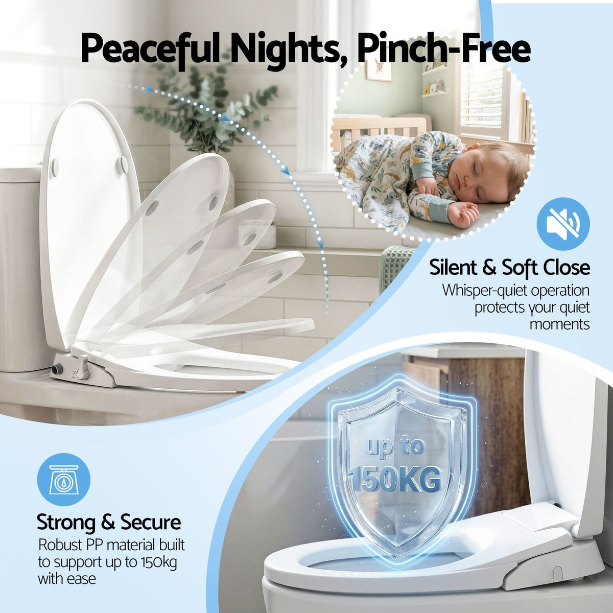 Cefito Furniture > Bathroom > Bidets Cefito Non Electric Bidet Toilet Seat O-Shape Dual Nozzle Soft Close WaterMark DIY