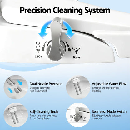 Cefito Furniture > Bathroom > Bidets Cefito Non Electric Bidet Toilet Seat O-Shape Dual Nozzle Soft Close WaterMark DIY