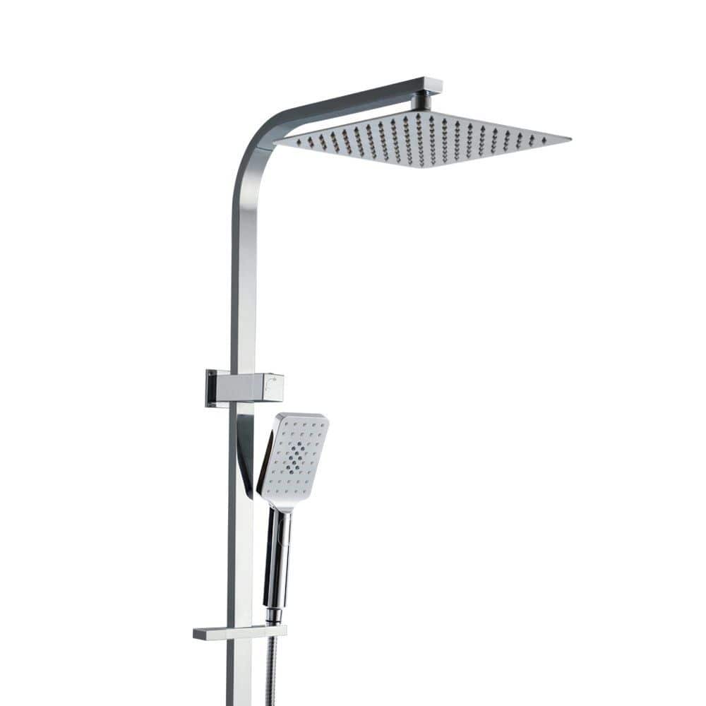 Cefito Furniture > Bathroom > Shower Heads & Screens Cefito 10'' Rain Shower Head Set Handheld Square High Pressure Chrome