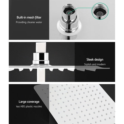 Cefito Furniture > Bathroom > Shower Heads & Screens Cefito 10'' Rain Shower Head Set Handheld Square High Pressure Chrome