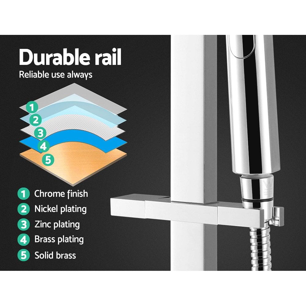 Cefito Furniture > Bathroom > Shower Heads & Screens Cefito 10'' Rain Shower Head Set Handheld Square High Pressure Chrome