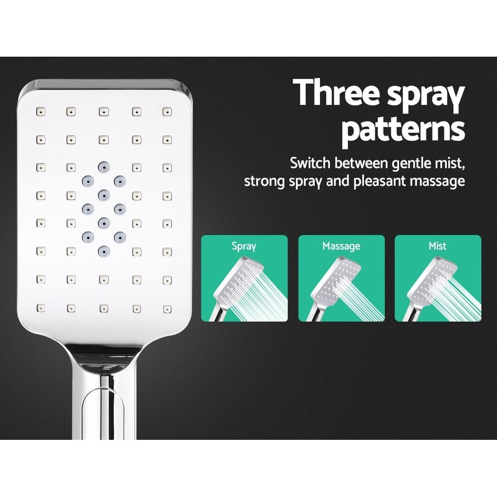 Cefito Furniture > Bathroom > Shower Heads & Screens Cefito 10'' Rain Shower Head Set Handheld Square High Pressure Chrome